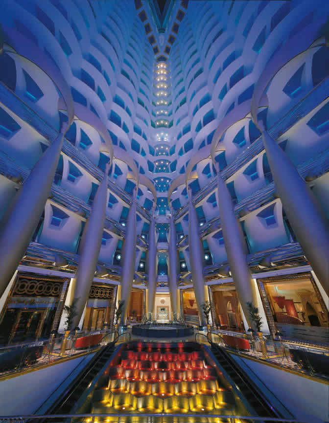 The View glancing up from the shopping area.  The magnificent structure is clearly evident