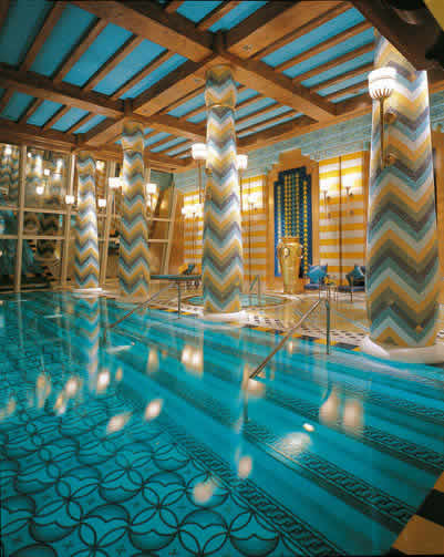 One of many swimming pools situated overlooking the arabian gulf