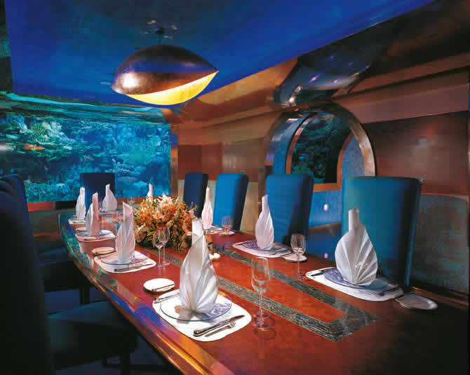 Private Dining.  Situated in the Al Muntaha resturant, giving guests the opportunity to enjoy meals away from the main area complete with full service